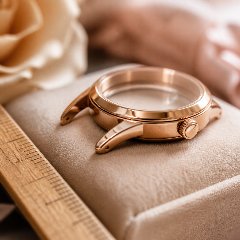 A close up of a watch lug with a transparent ruler measuring the gap in millimetres.